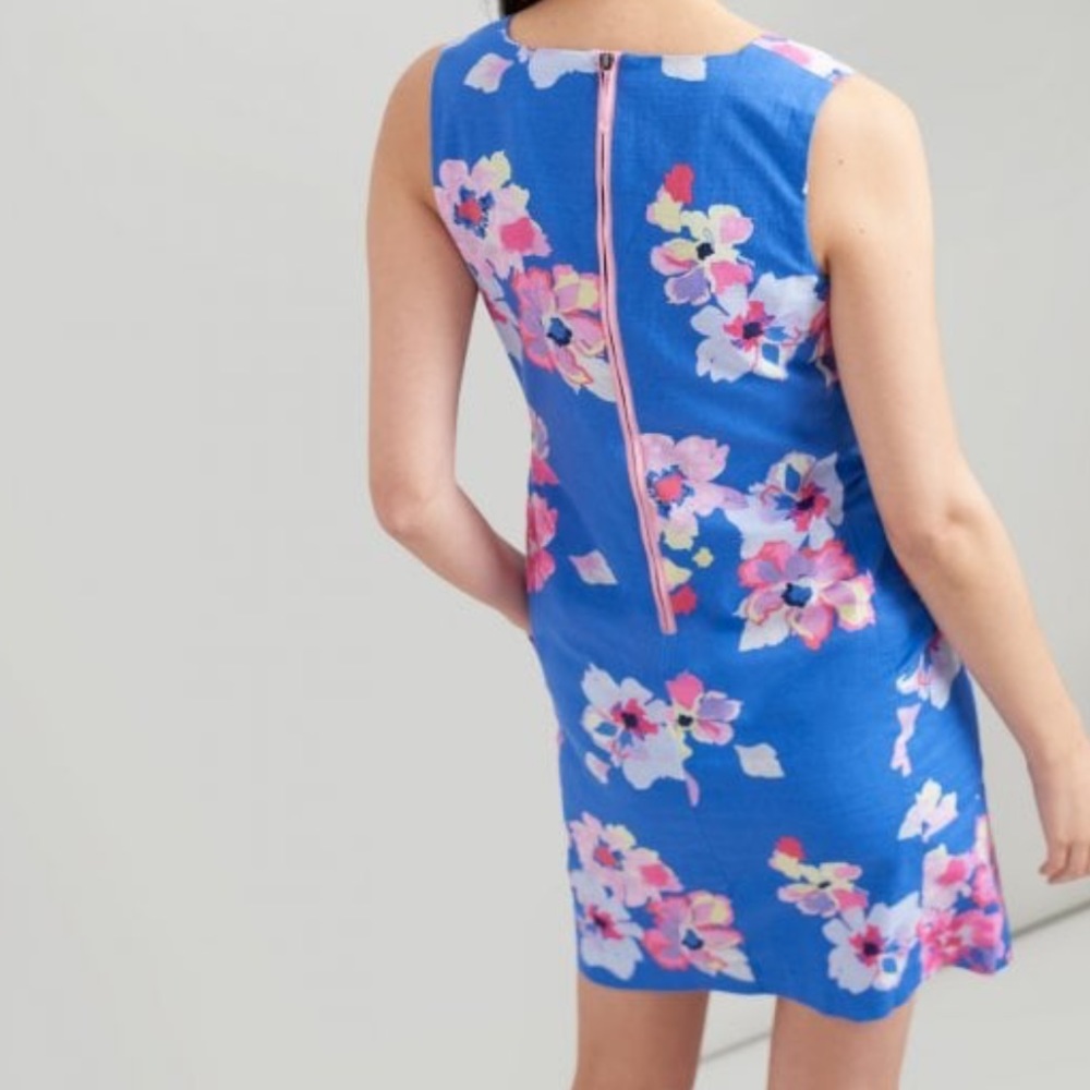 Joules Blue Floral Midi Dress - Picture 2 of 8